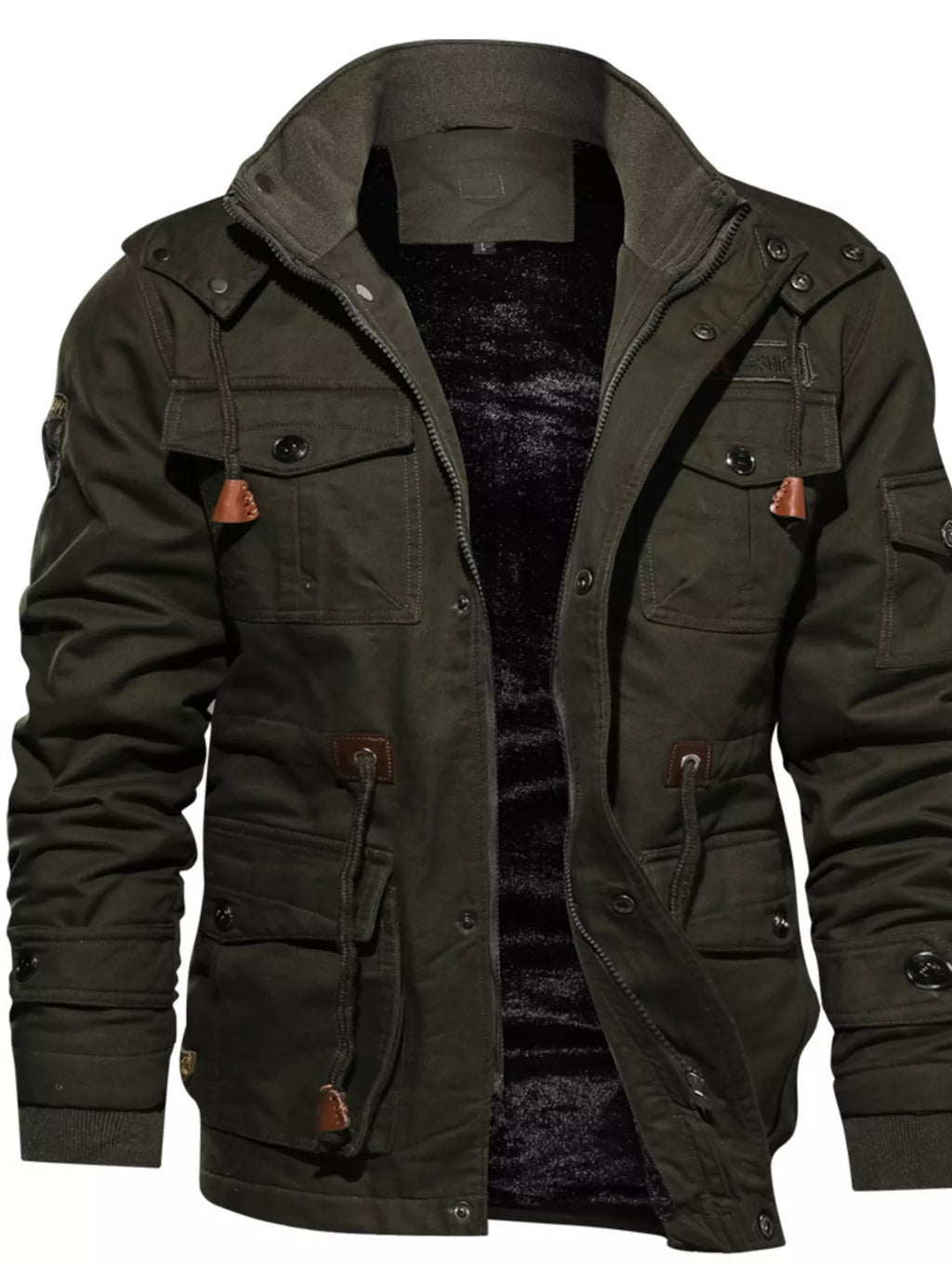 Men's Plus Size Fleece Lined Zip Up Jacket