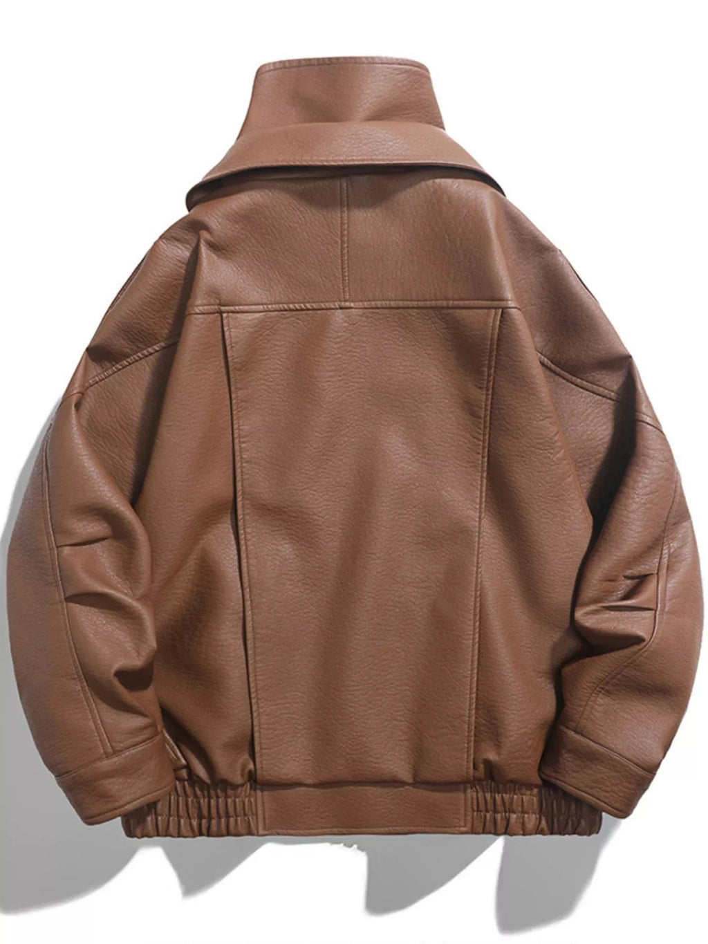 Men's Zip Up Leather Moto Jacket