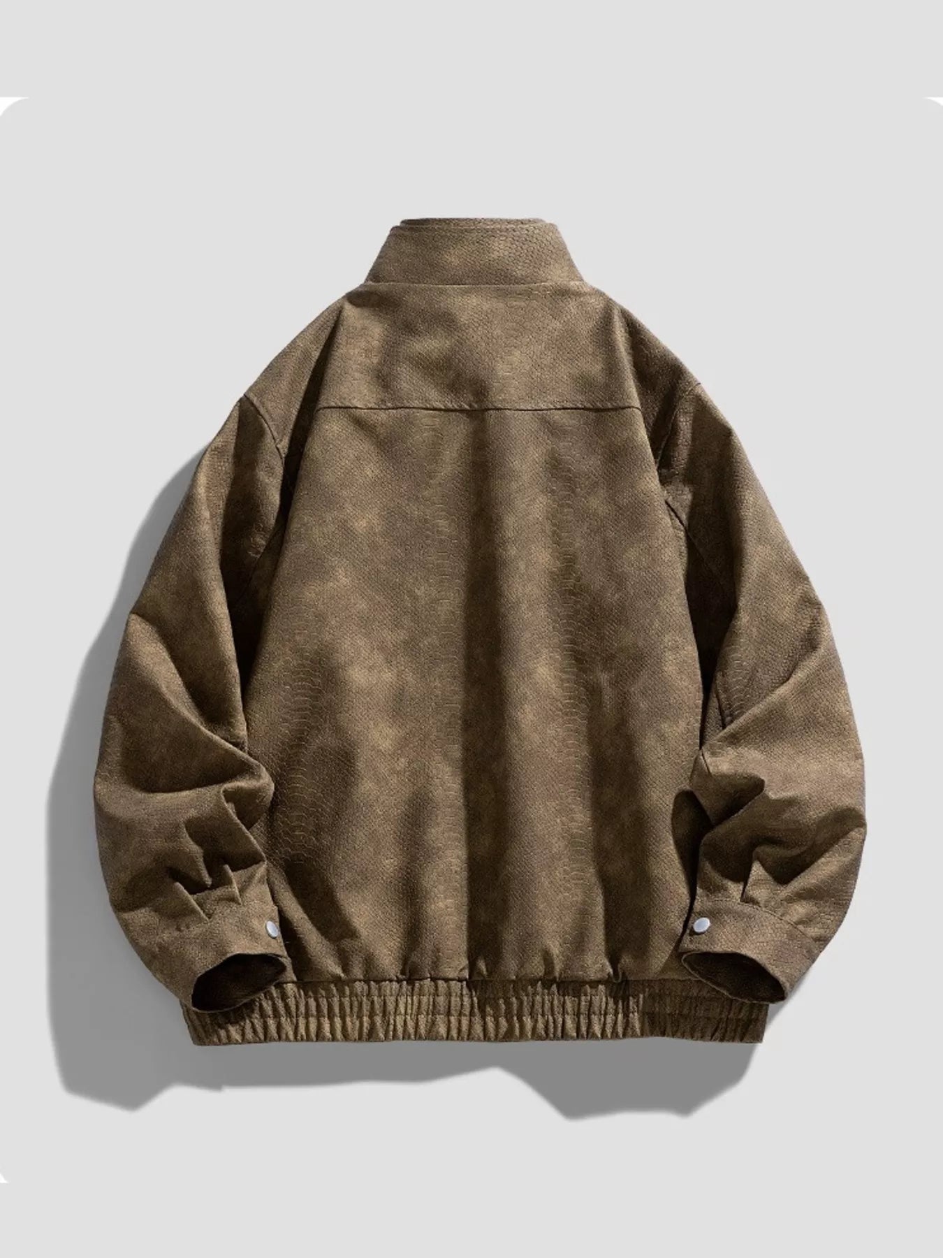Me's Plus Size Zip Up Casual Jacket