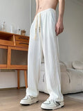 Men's Textured Wide-Leg Drawstring Pants