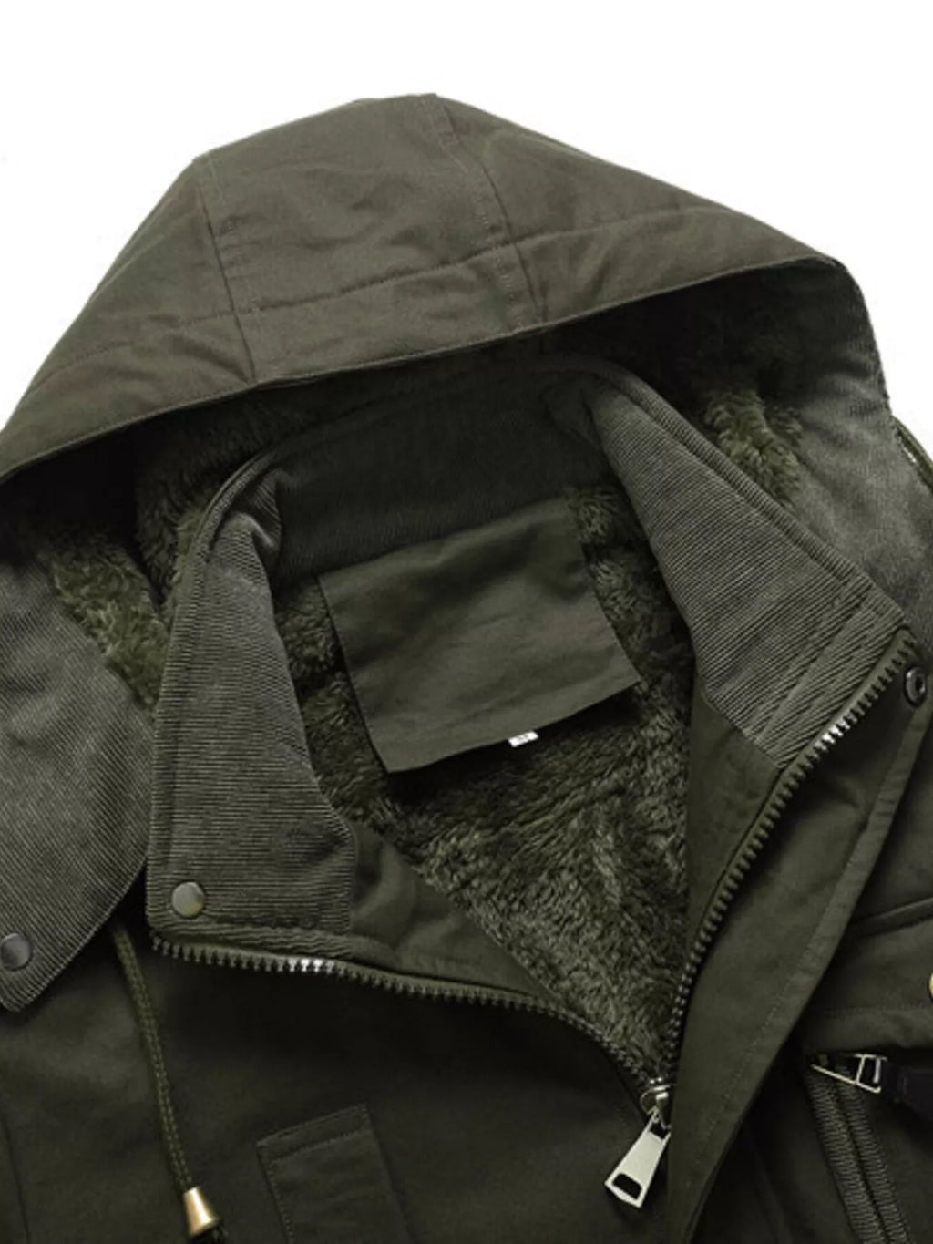 Men's Full Size Zip Up Multiple Pockets Jacket Plus Size