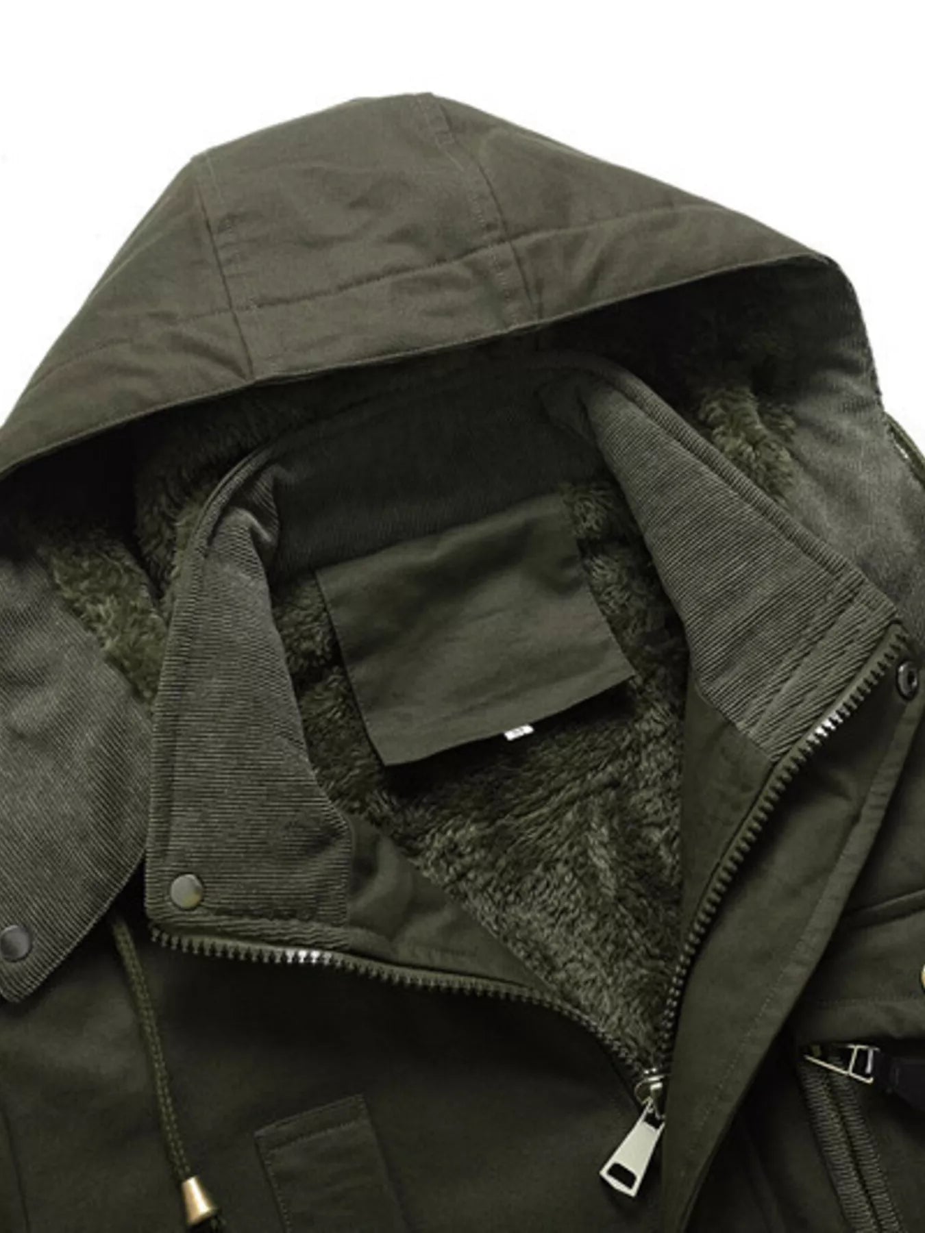 Men's Full Size Zip Up Multiple Pockets Jacket Plus Size