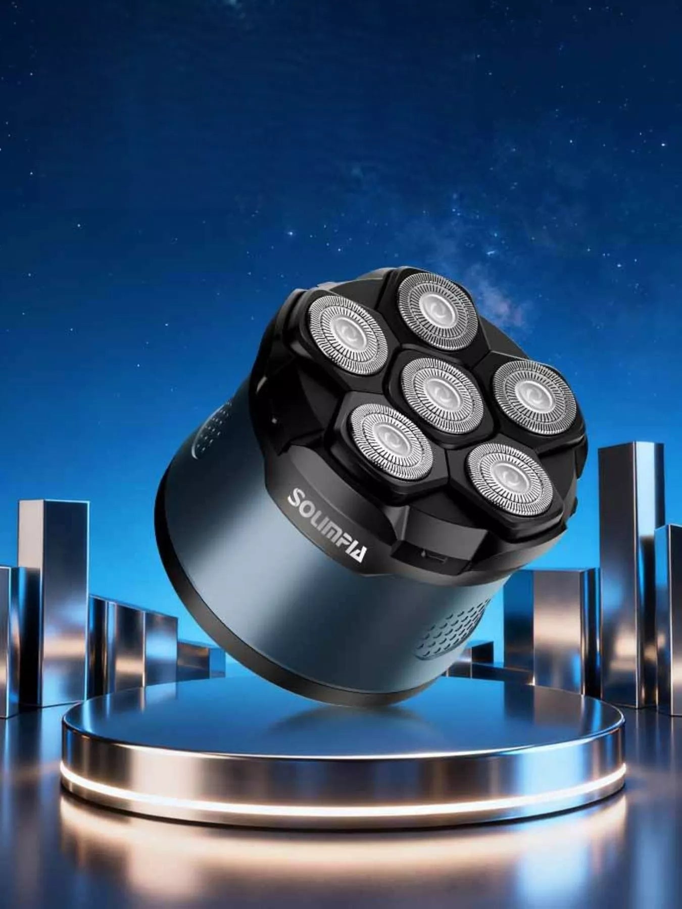 6-Blade Rechargeable Head Shaver