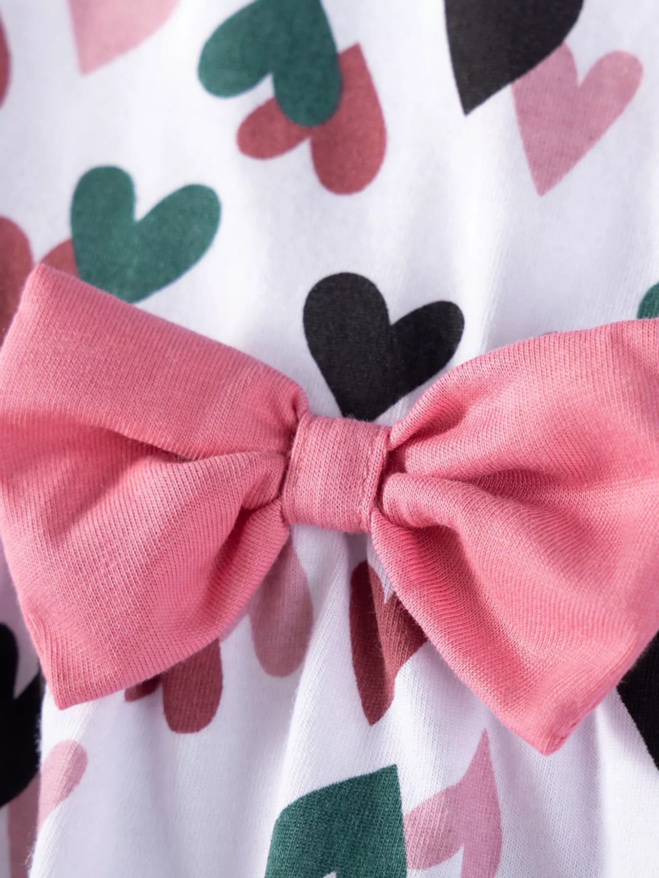 Children's Bow Printed Sleeveless Casual Dress