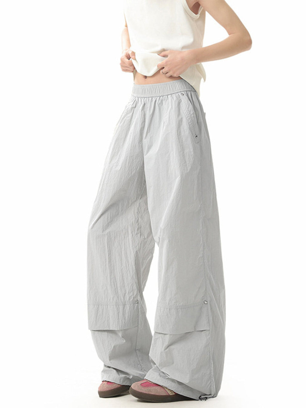 Men's Plus Size Lightweight Wide Leg Cargo Pants