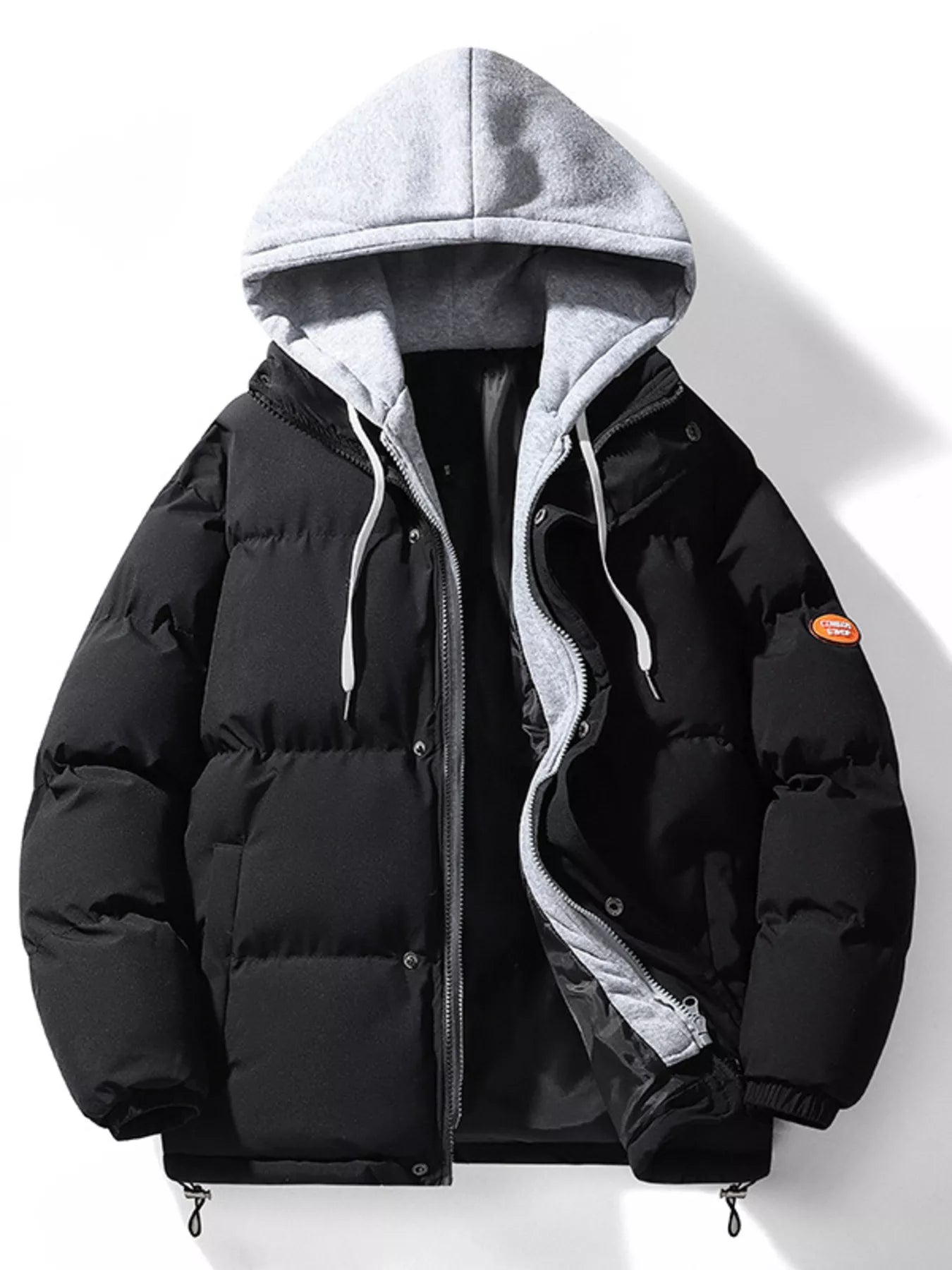 Men's Plus Size Hooded Padded Puffer Jacket
