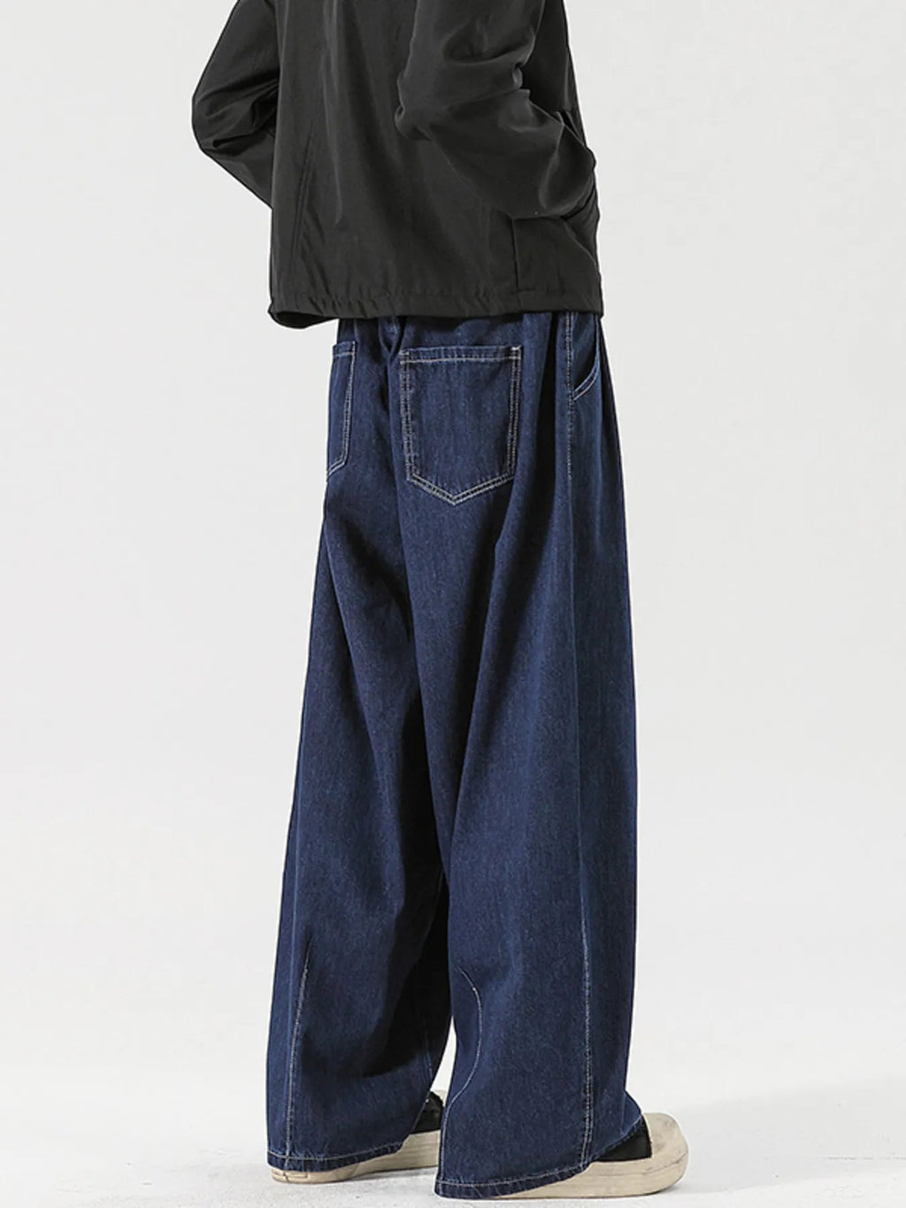 Men's Wide Leg Drawstring Jeans