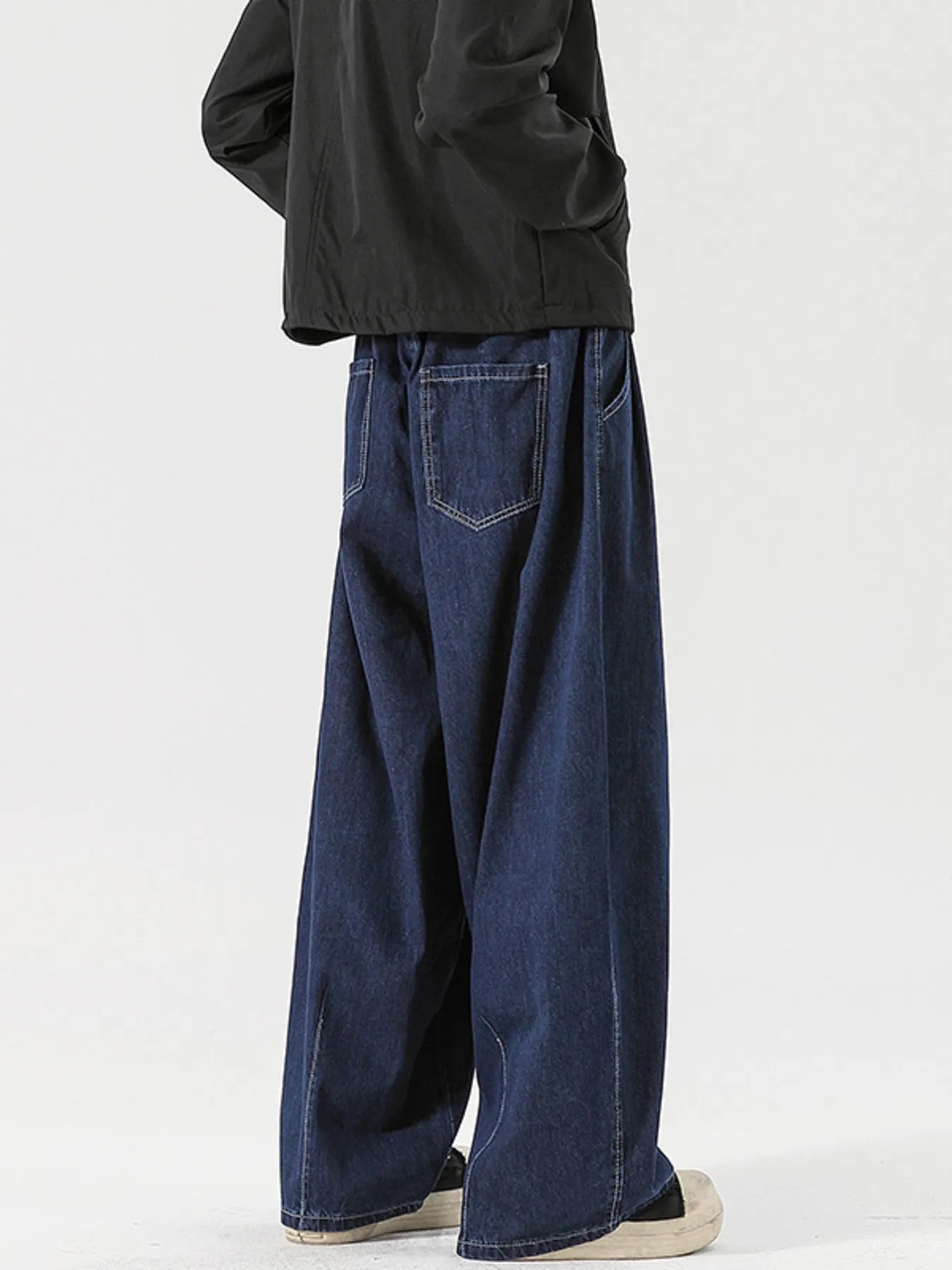 Men's Wide Leg Drawstring Jeans