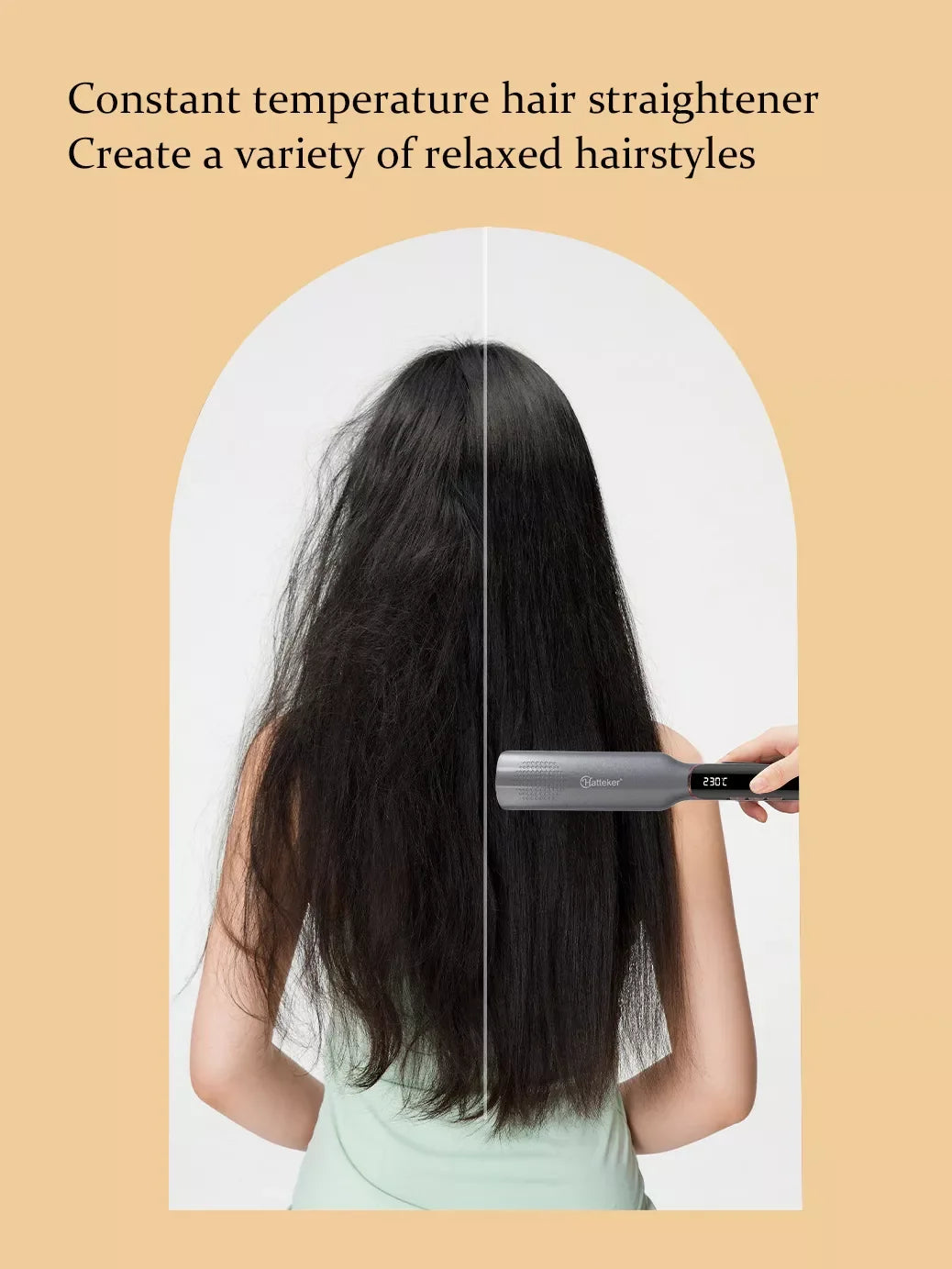 Curling and Straightening Hair Iron with Temperature Control