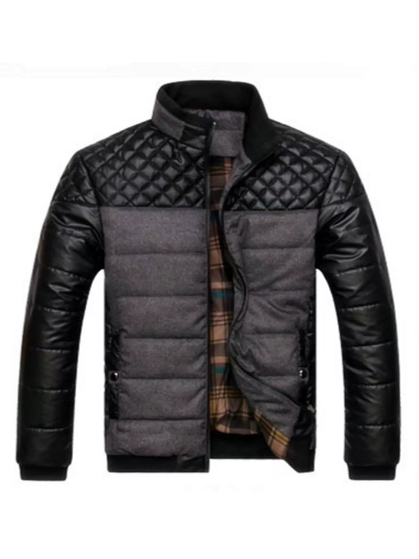 Men's Plus Size Zip Up Puffer Jacket