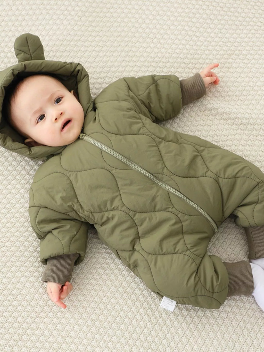 Children's Zip Front Hooded Padded One-Piece