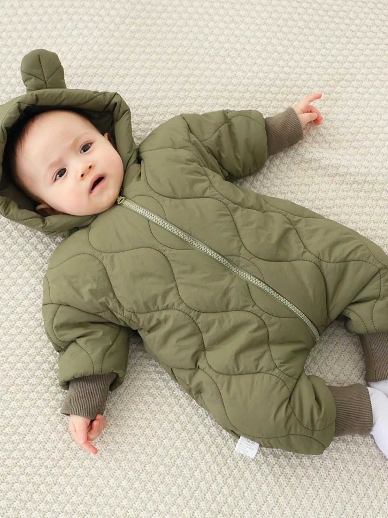 Children's Zip Front Hooded Padded One-Piece