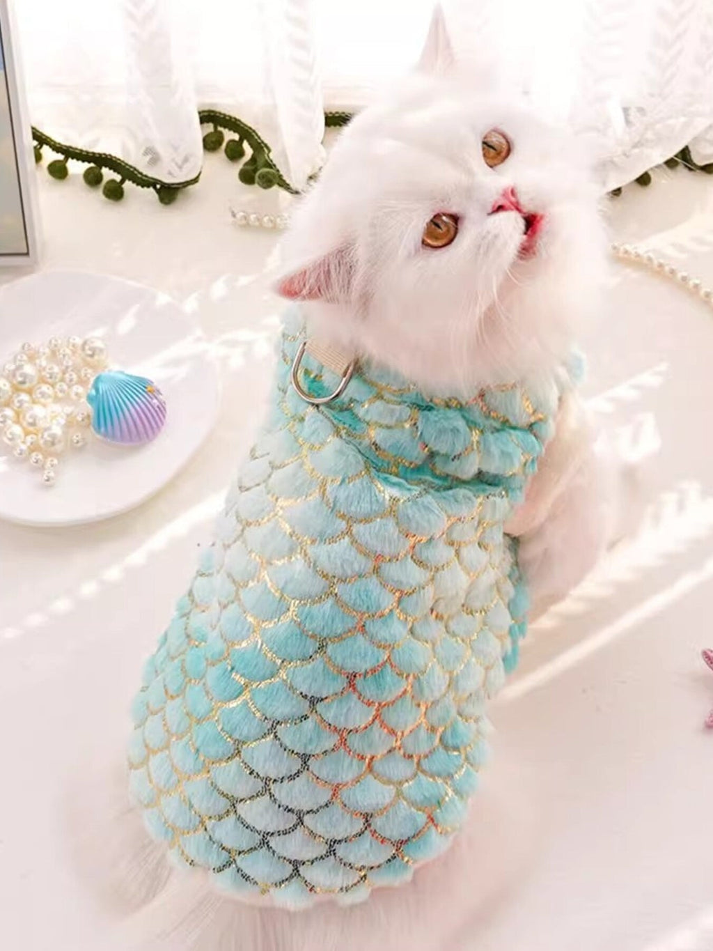 Mermaid Scale Plush Pet Top