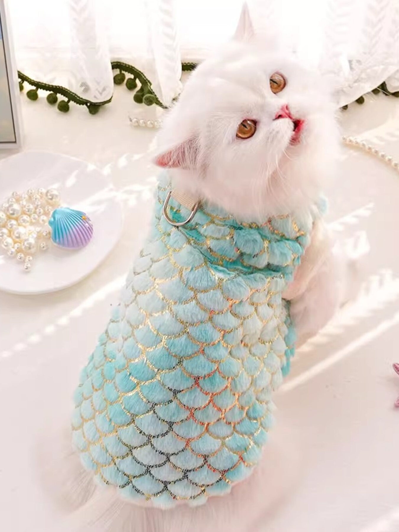 Mermaid Scale Plush Pet Top