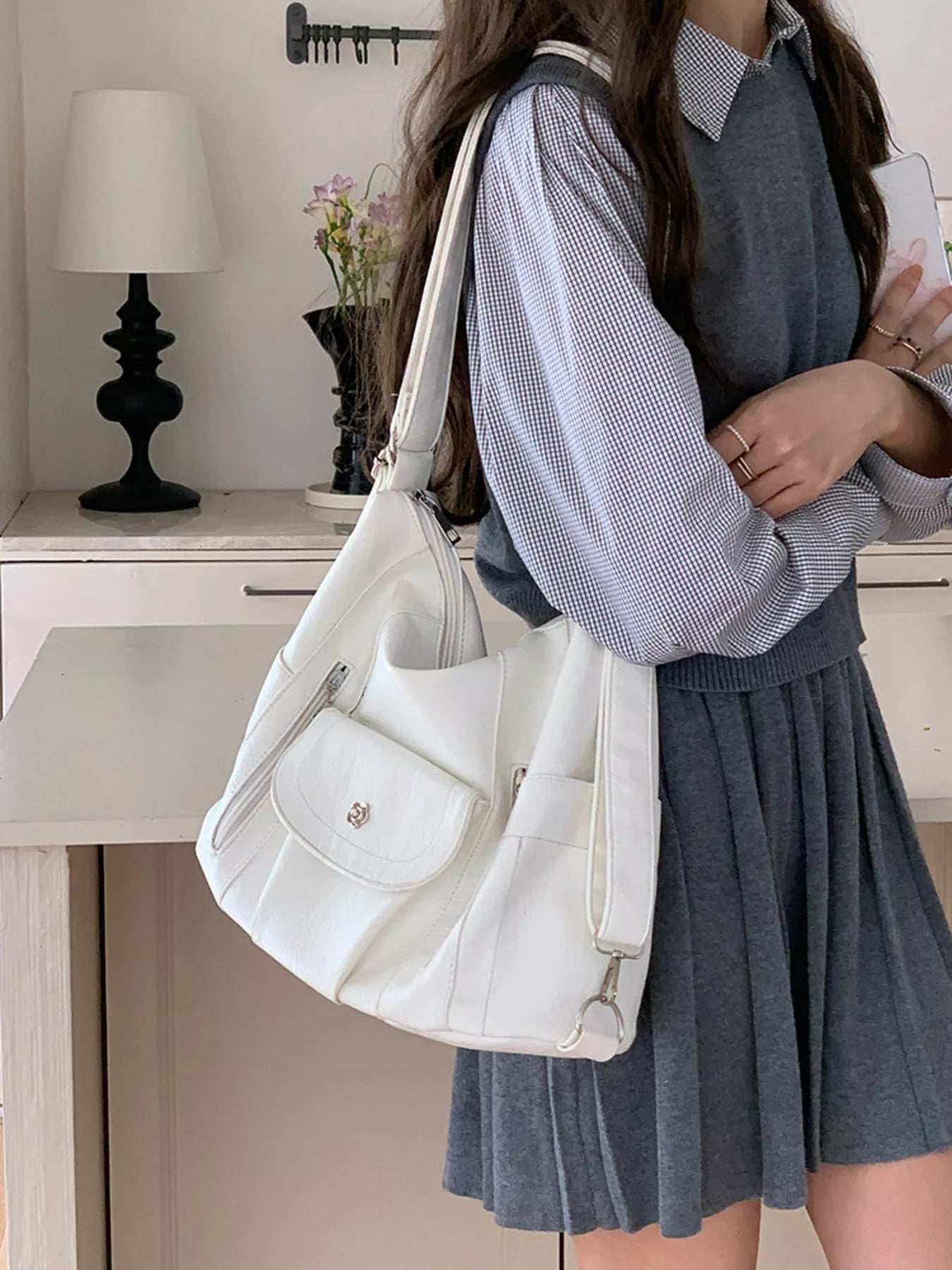 Multiple Pockets Adjustable Strap Shoulder Bag