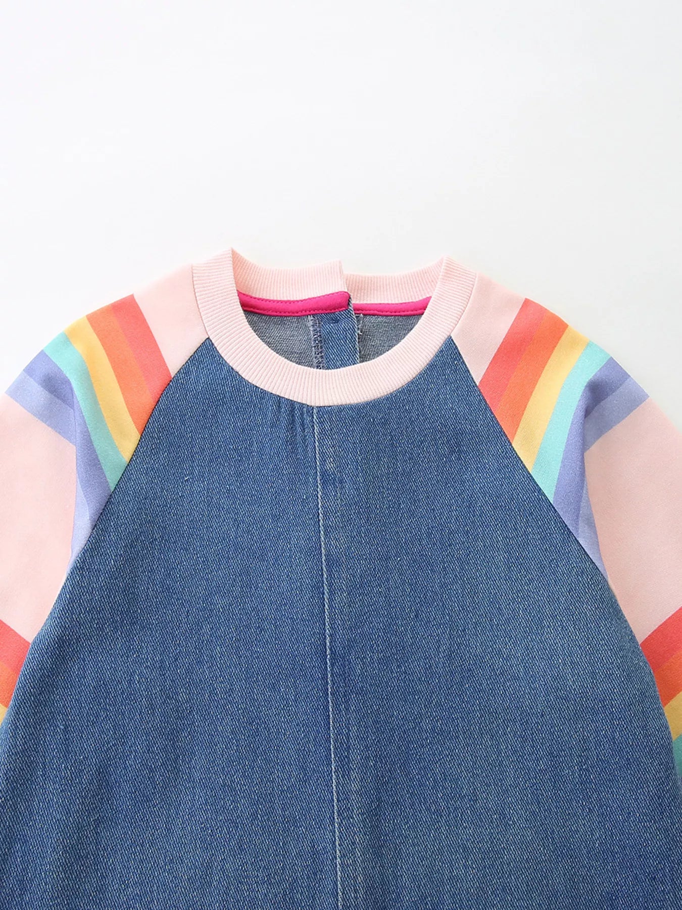 Children's Contrast Raglan Sleeve Denim Dress