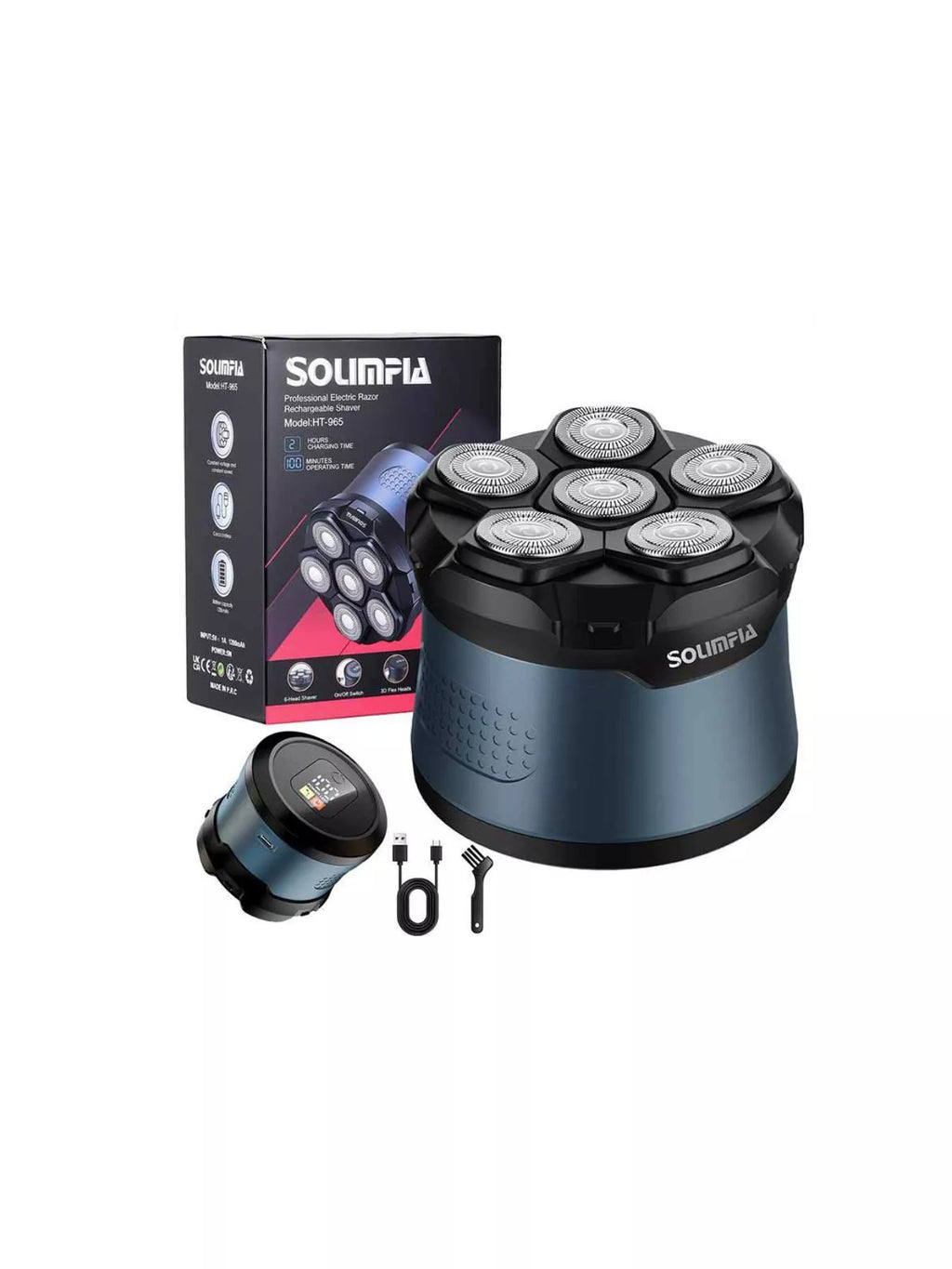 6-Blade Rechargeable Head Shaver