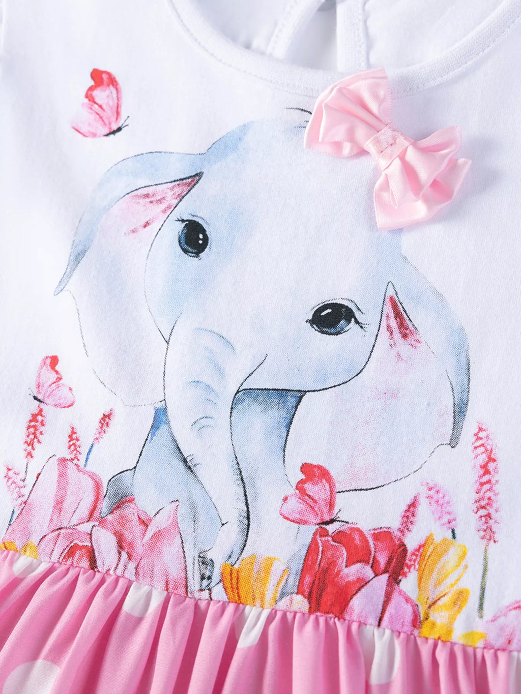 Children's Elephant Polka Dot Ruffle Hem Dress