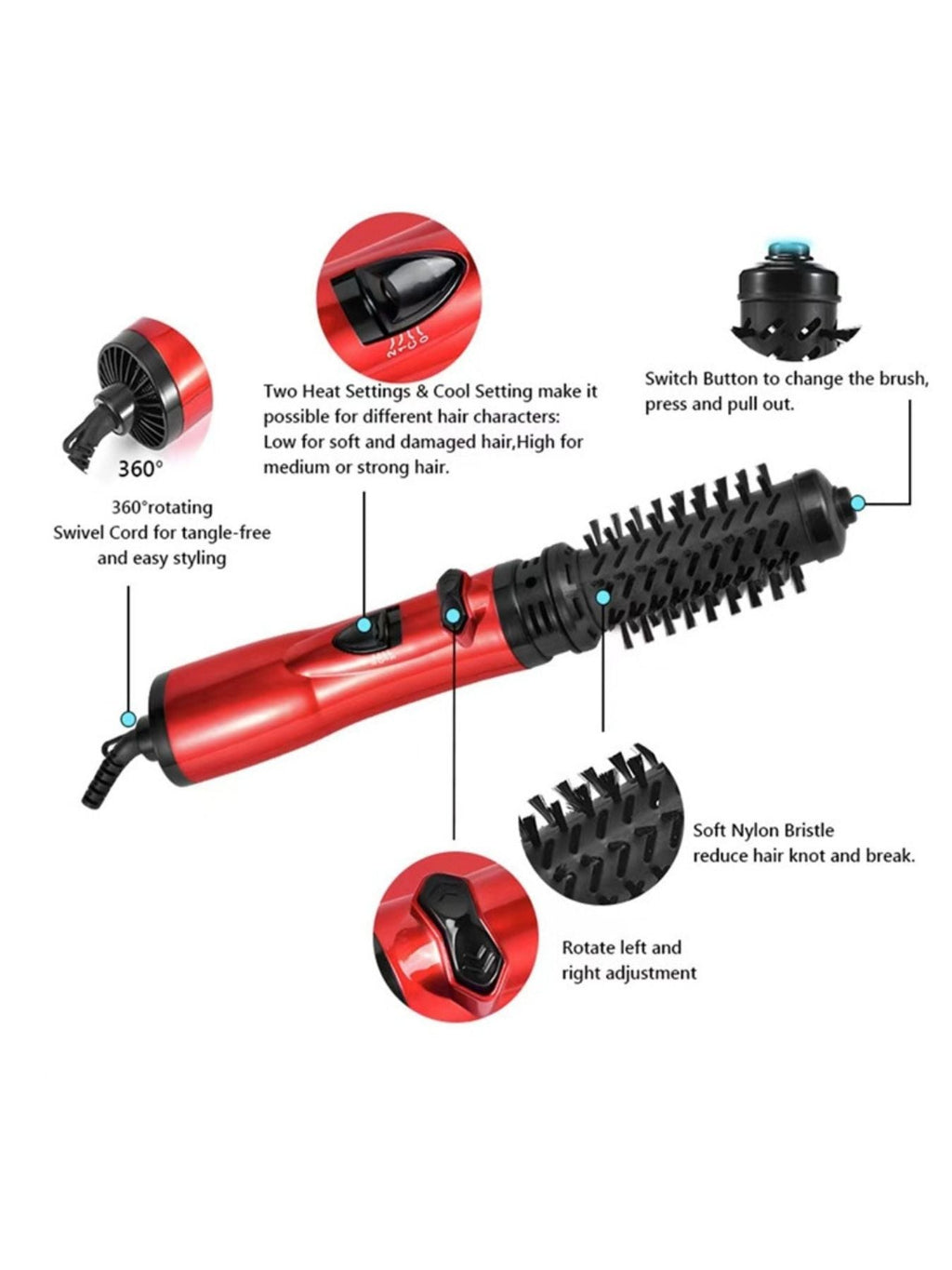 3-in-1 Interchangeable Hot Air Brush