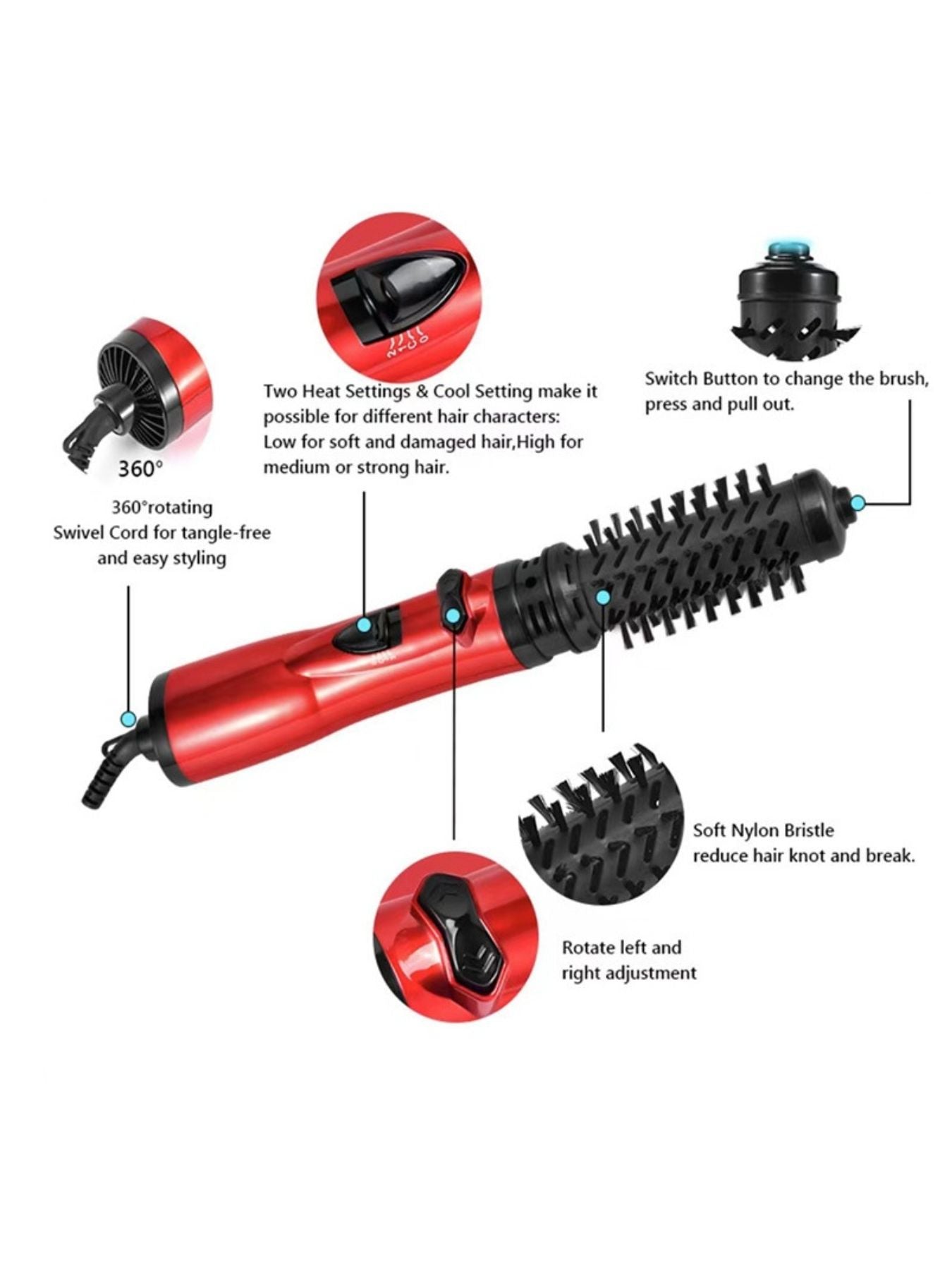 3-in-1 Interchangeable Hot Air Brush