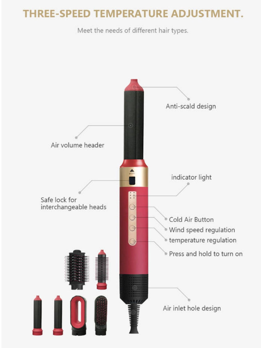 5-in-1 Interchangeable Hot Air Brush