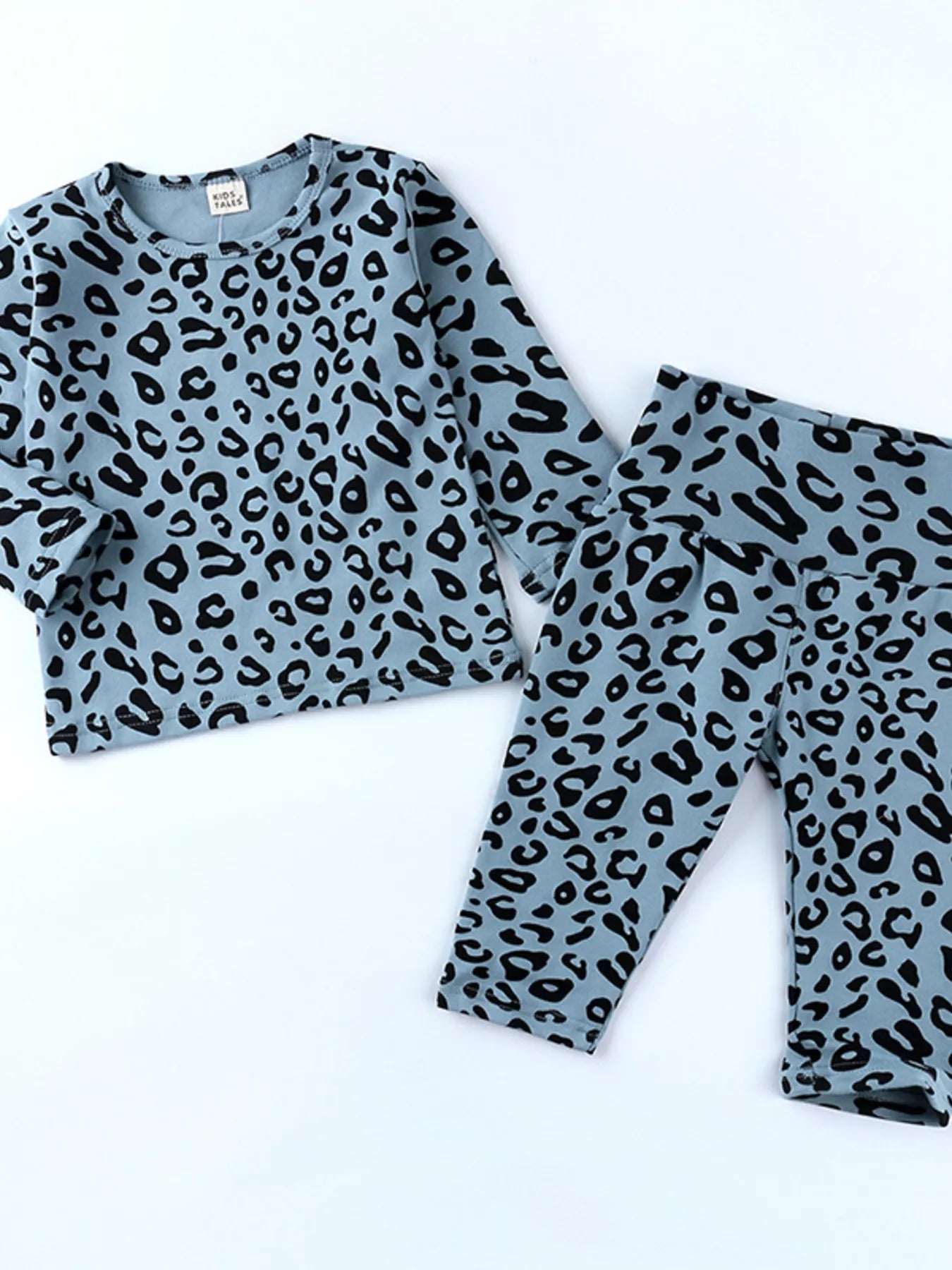 Children's Leopard Print Long Sleeve Top and Pants Set