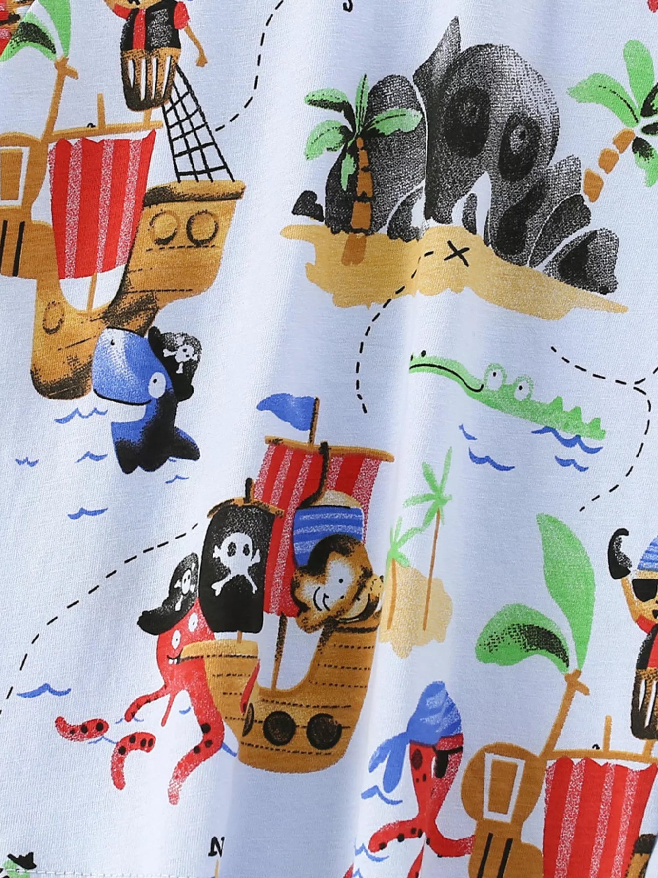 Children's Pirate Adventure Print Short Sleeve T-Shirt