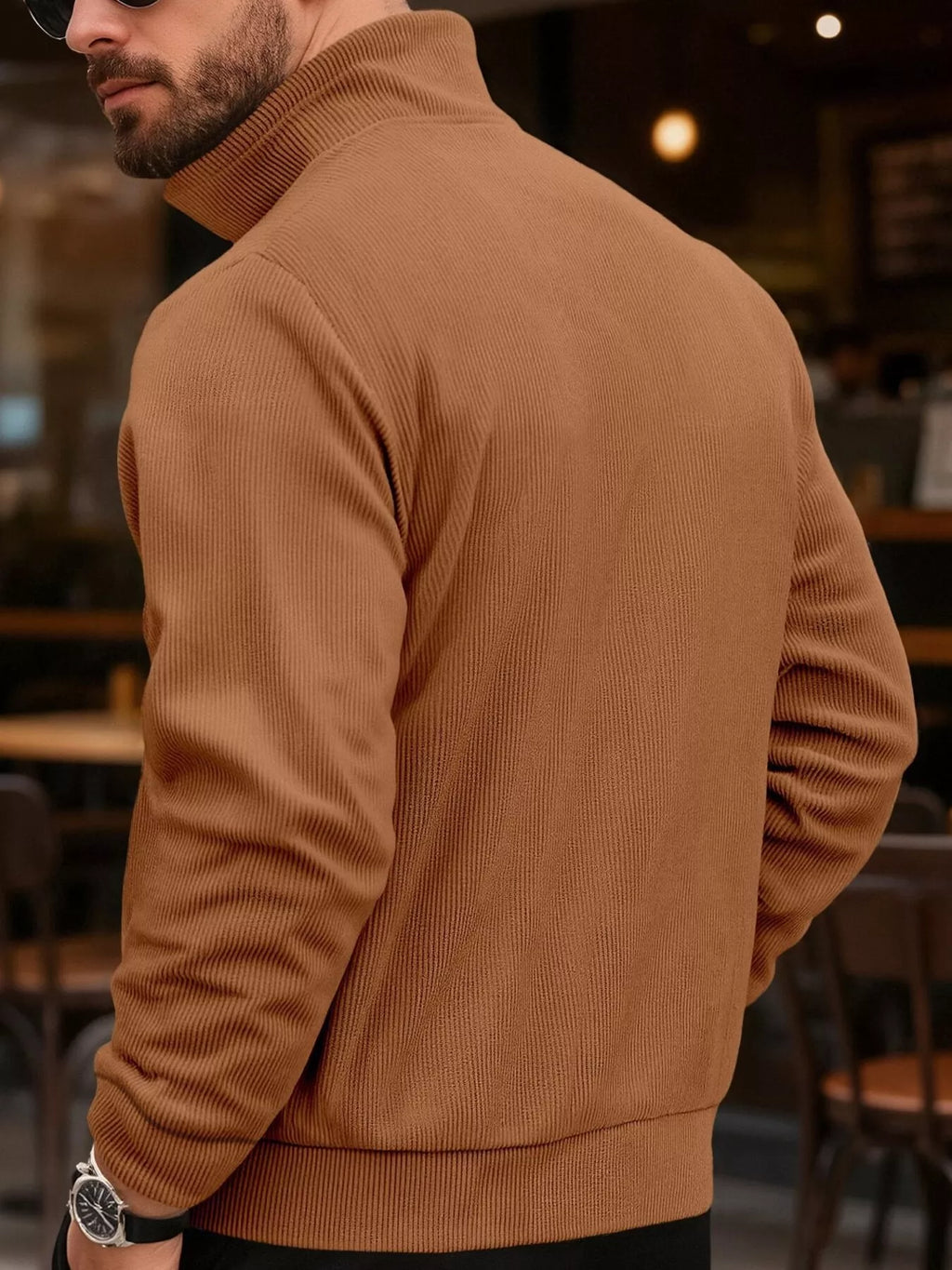 Men's Full Size Casual Corduroy Button-Down Jacket Plus Size