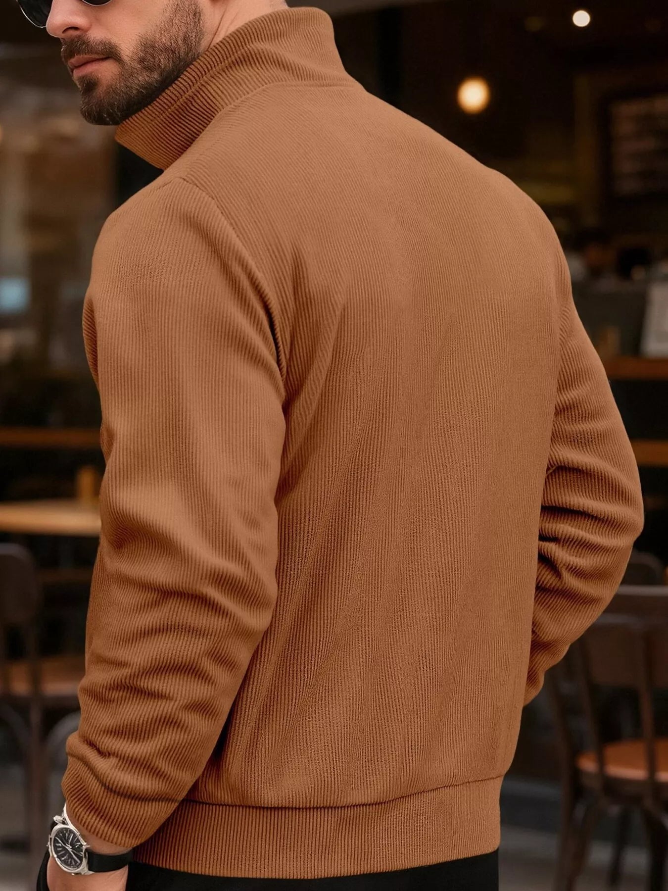 Men's Full Size Casual Corduroy Button-Down Jacket Plus Size