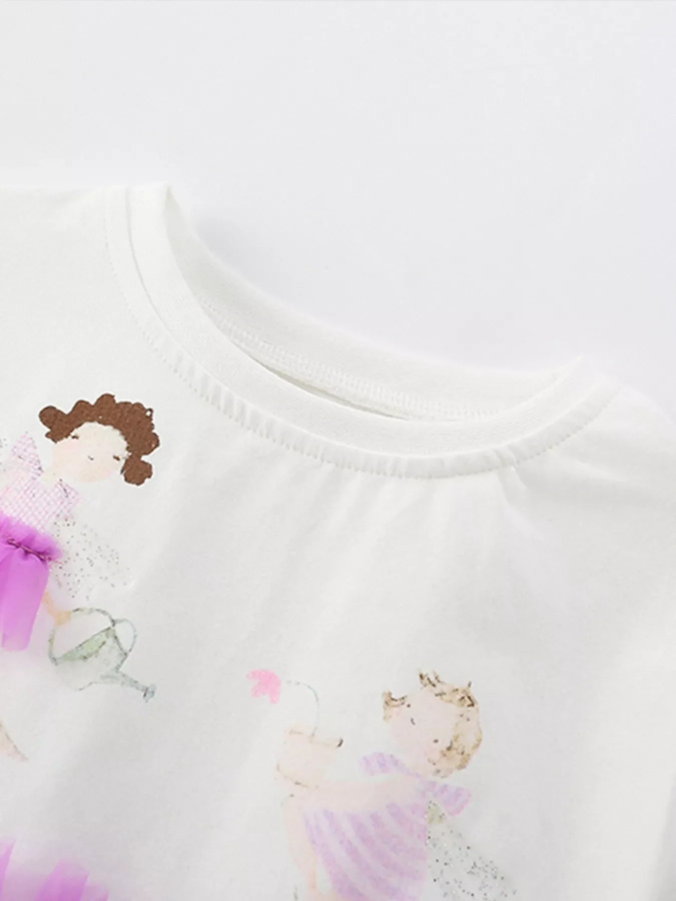 Children's Cute Cartoon Graphic Tulle Dress
