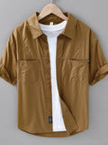 Men's Plus Size Casual Short Sleeve Button-Down Shirt