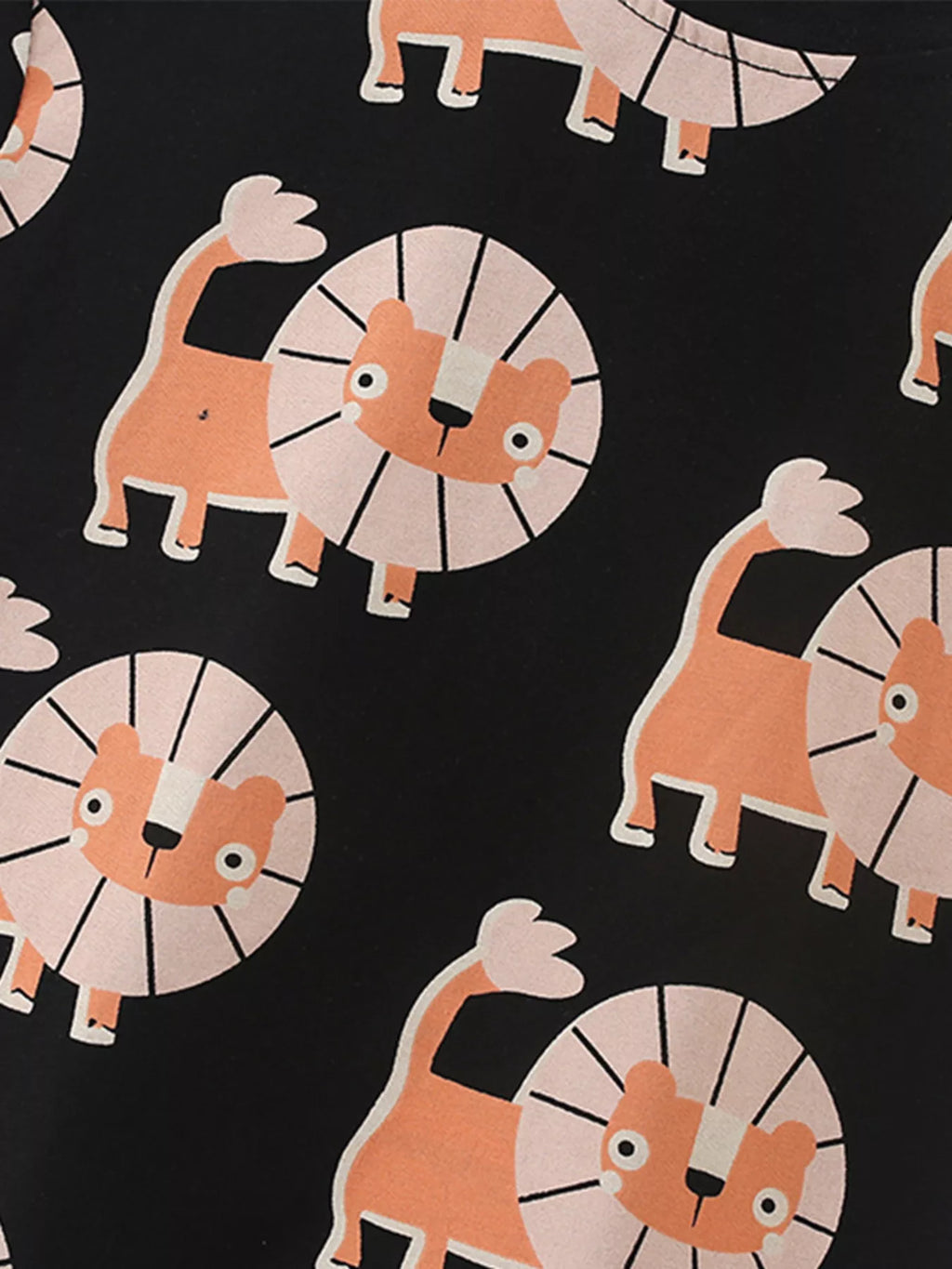 Children's Lion Print Crew Neck Tee and Shorts Set