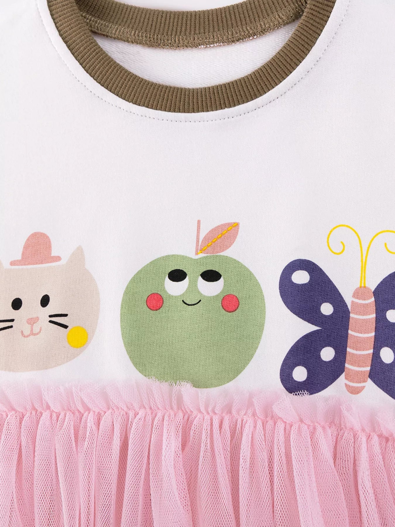 Children's Cartoon Short Sleeve Tulle Dress