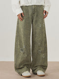 Men's Distressed Wide Leg Jeans