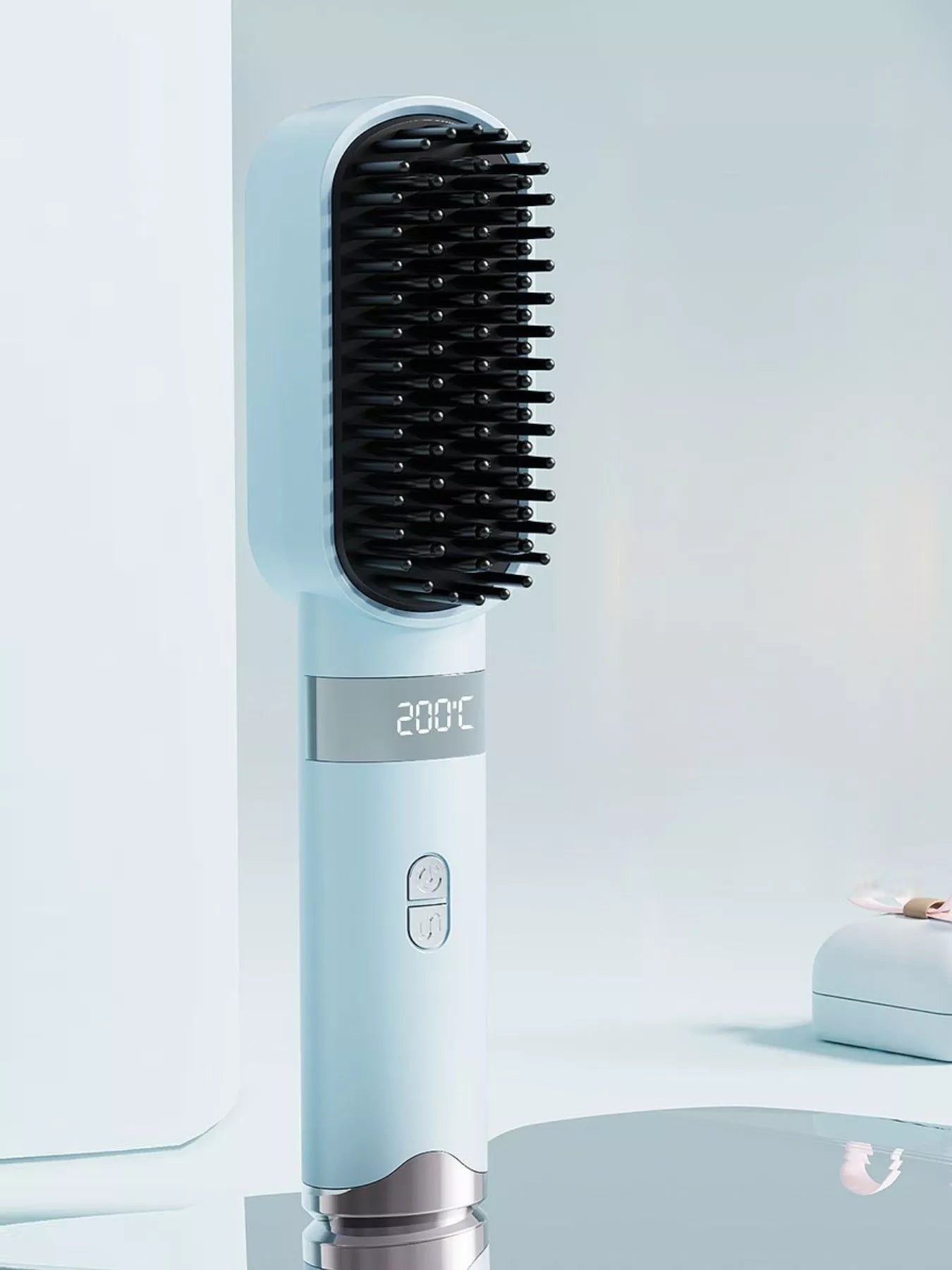 2-in-1 Portable Wireless Ionic Brush Straightener Comb