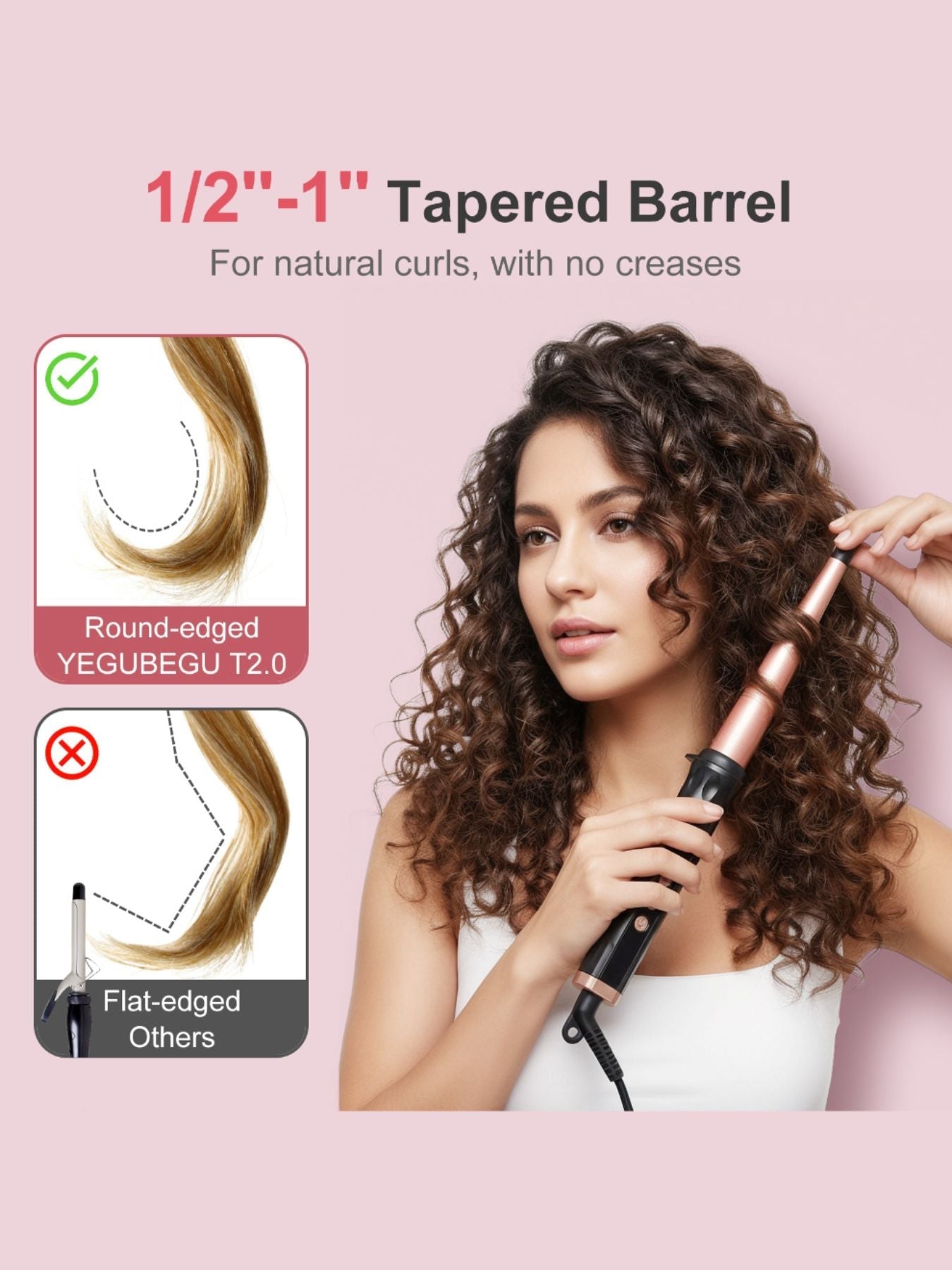 Adjustable Temperature Hair Curling Iron