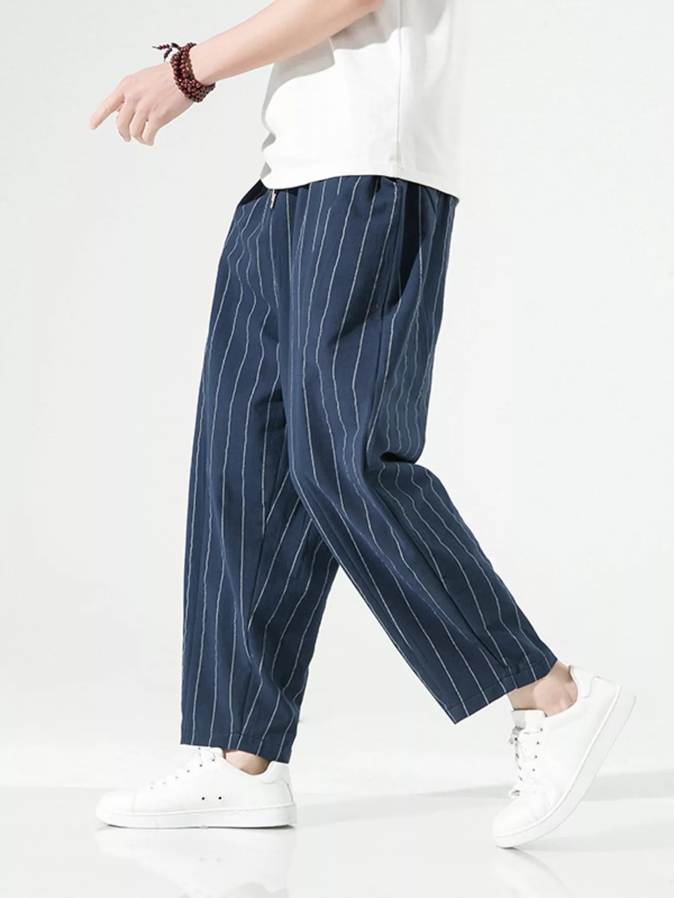 Men's Plus Size Striped Casual Loose Pants