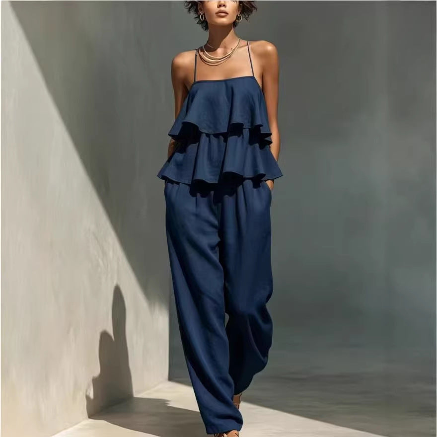 Women's Sleeveless Camisole Top & Casual Pants Set