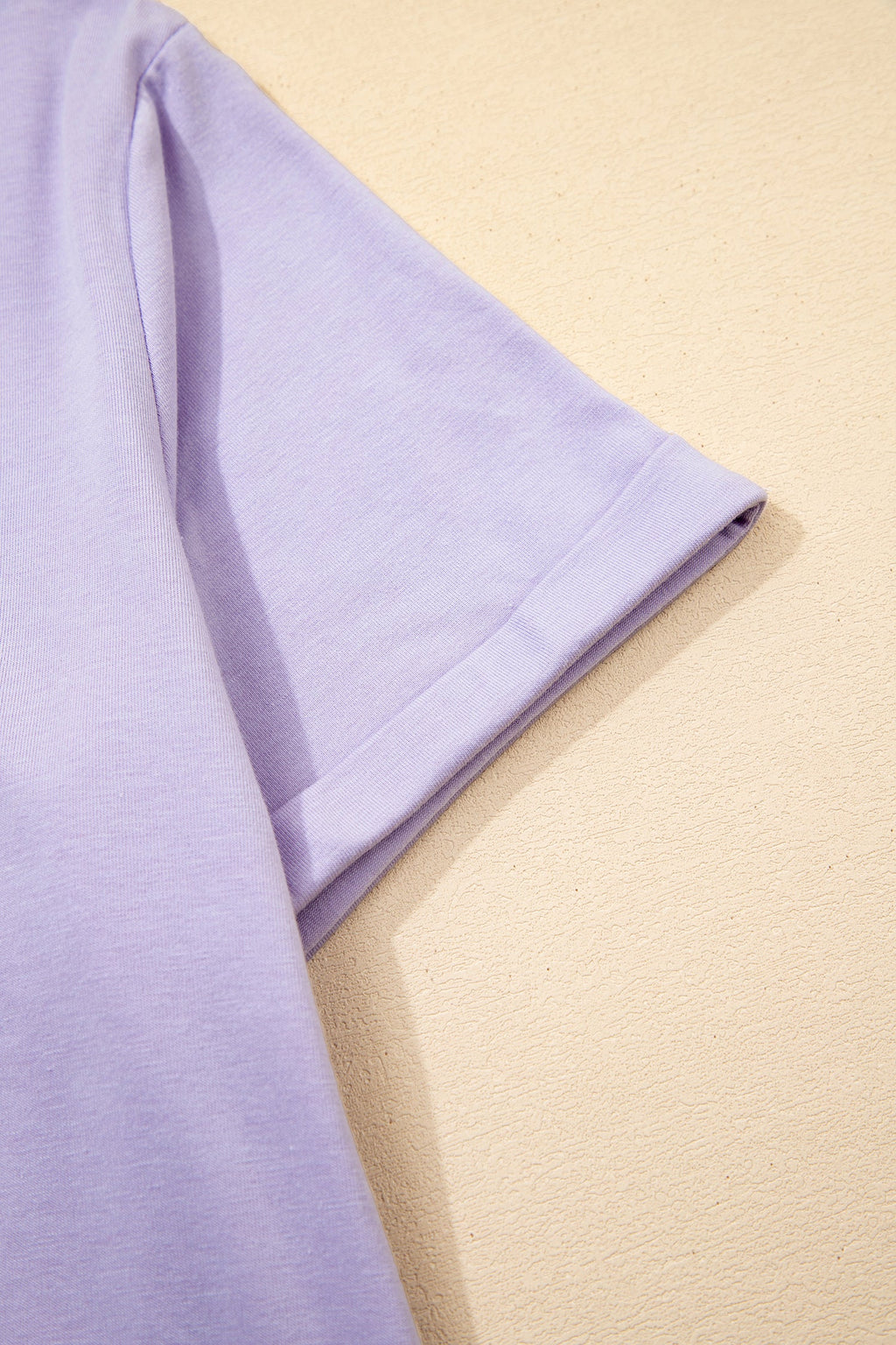 Orchid Petal Casual Plain Crew Neck Tee