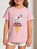 Children's Ice Cream Graphic Short Sleeve T-Shirt