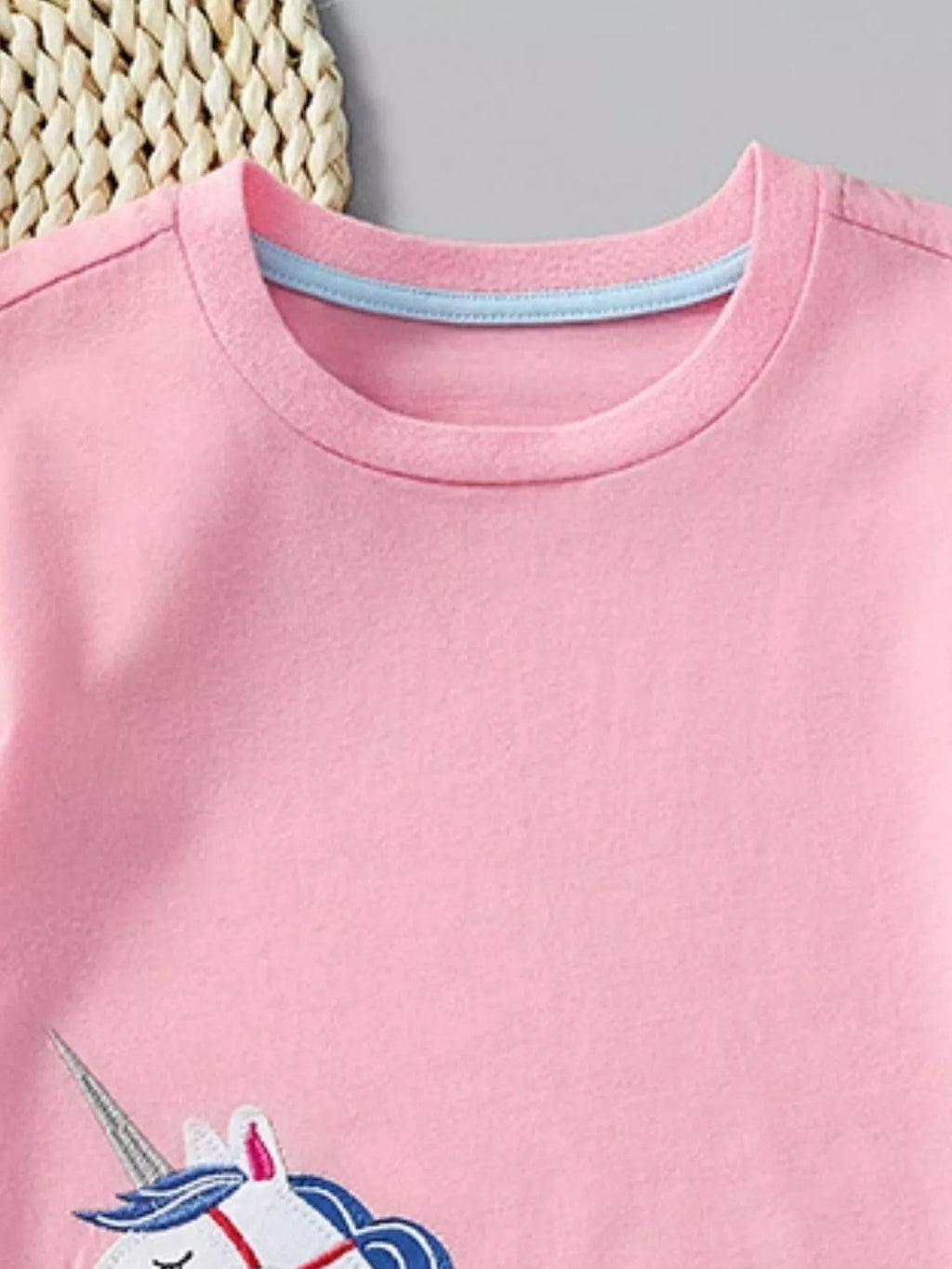 Children's Unicorn Embroidered Ruffle Sleeve T-Shirt