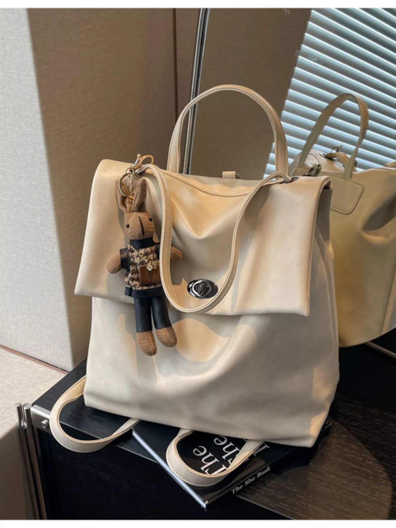 Leather Flap Backpack Bag