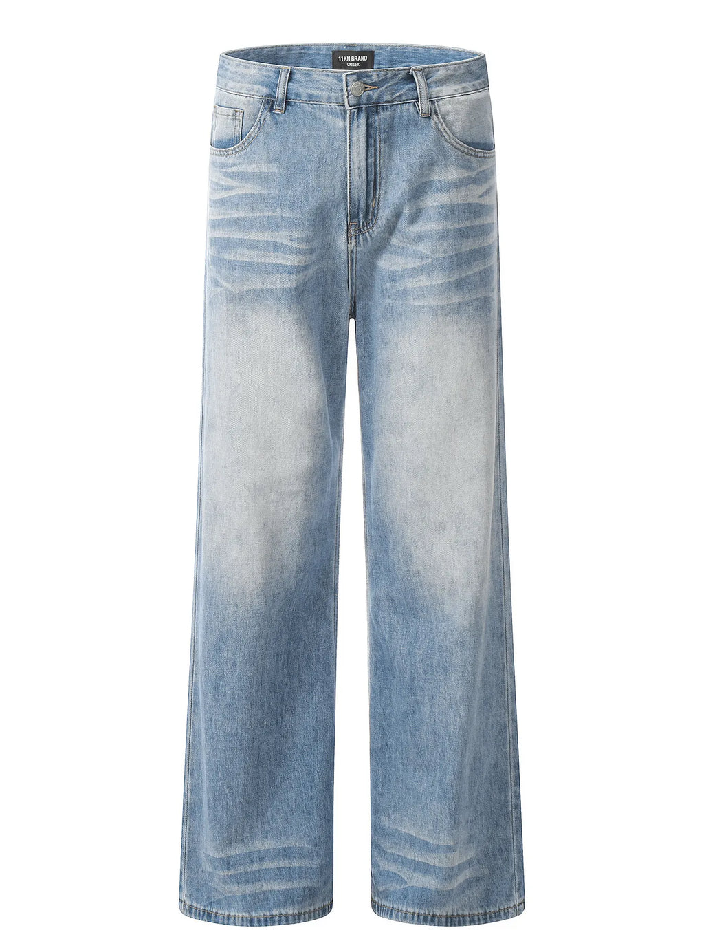 Men's Wide Leg Wash Jeans