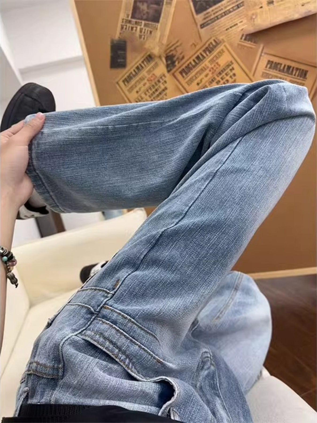 Men's Full Size Wash Relaxed Fit Jeans Plus Size