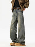 Men's Full Size Washed Wide Leg Jeans Plus Size