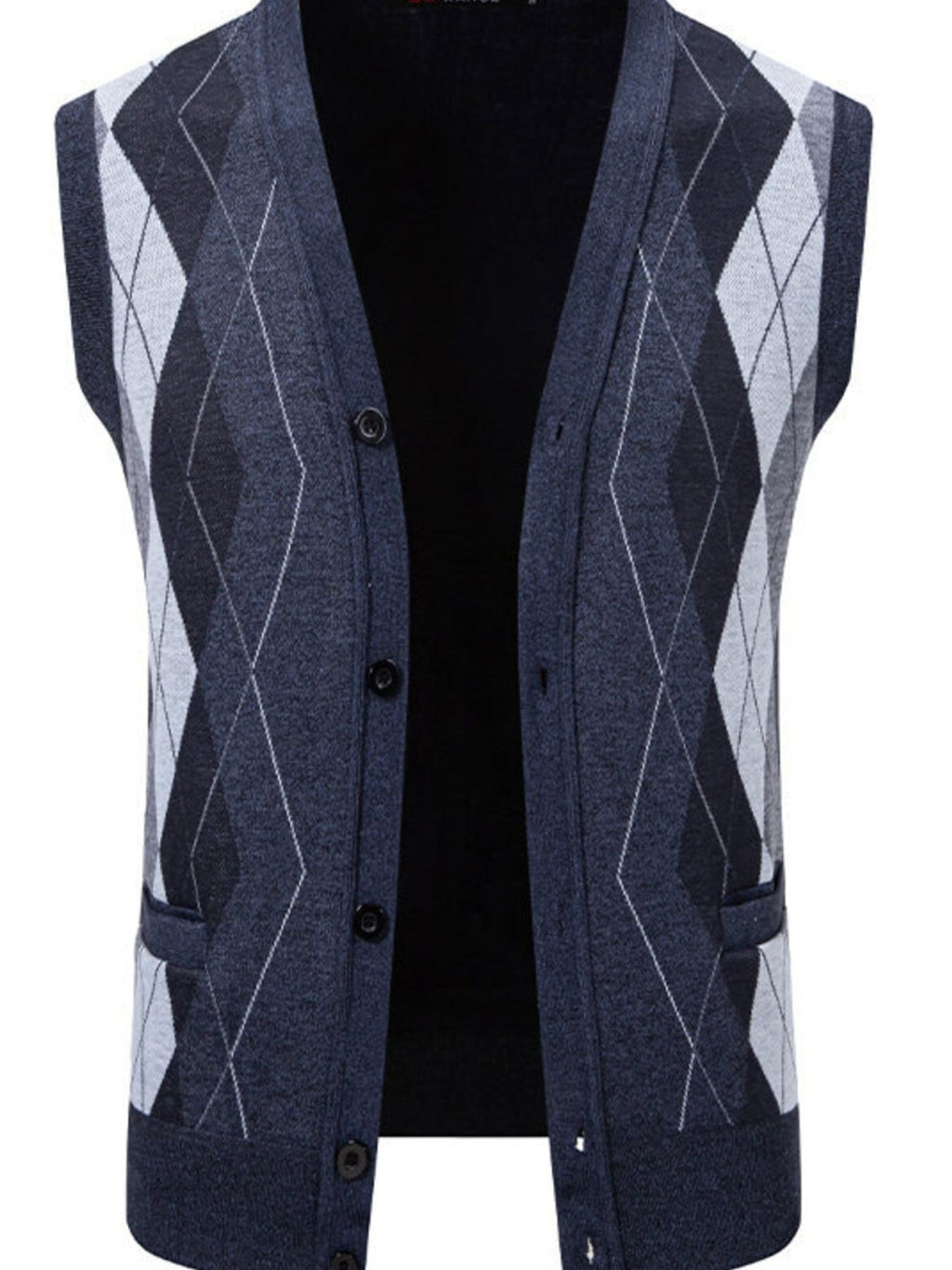 Men's Plus Size Classic Argyle Pattern Knitted Sweater Vest