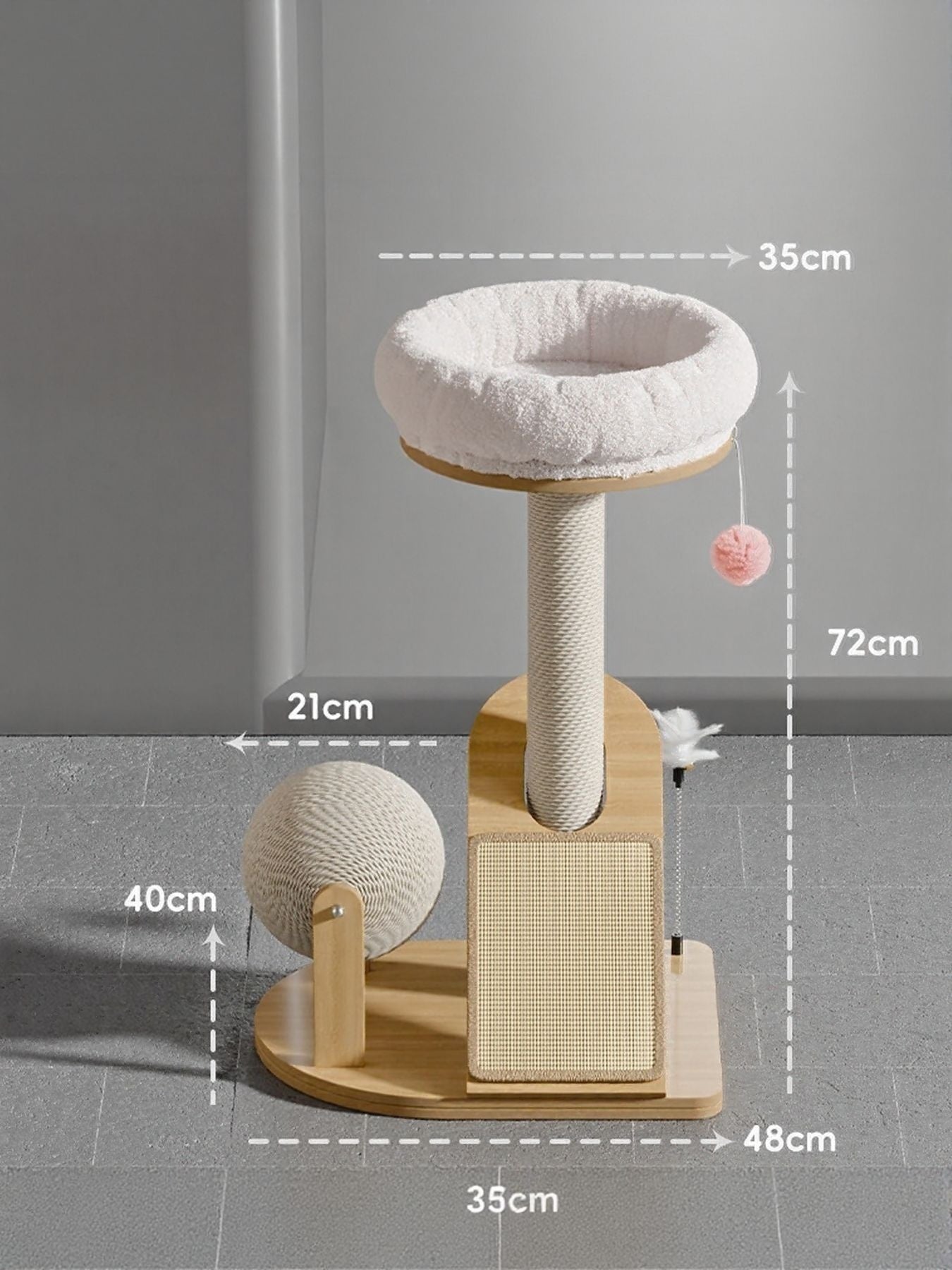 Modern Plush Cat Tree with Scratching Post