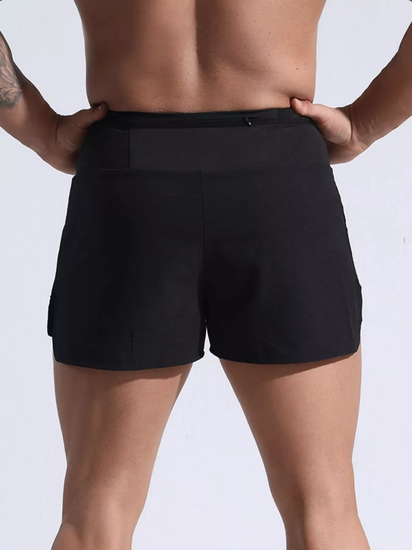Men's Full Size Contrast Active Shorts Plus Size