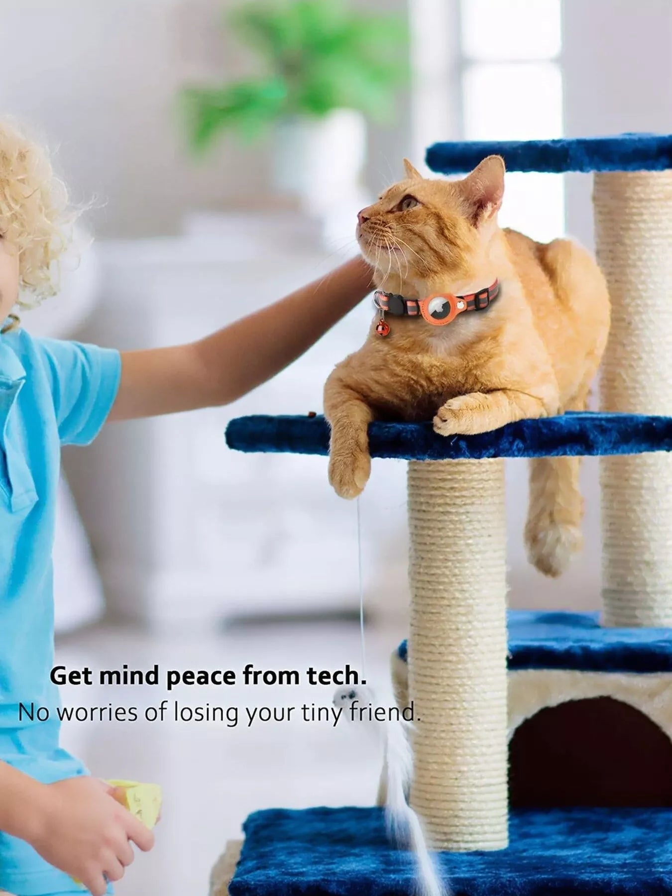 All Devices Airtag Reflective Pet Collar with Bell Anti-Lost Locator