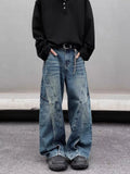 Men's Full Size Washed Wide Leg Jeans Plus Size